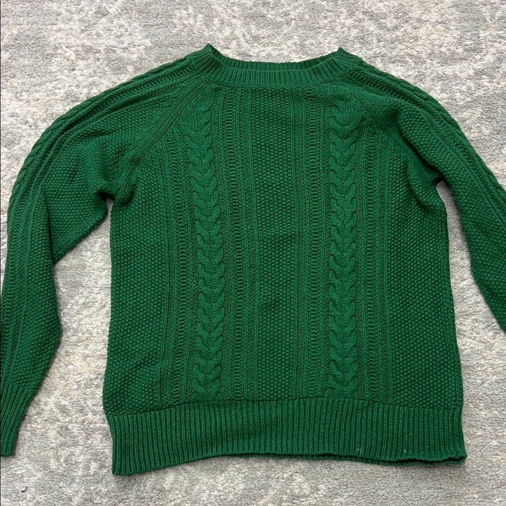 Green Cable Knit Sweater